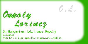 ompoly lorincz business card